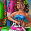 Exotic Girl Washing Clothes